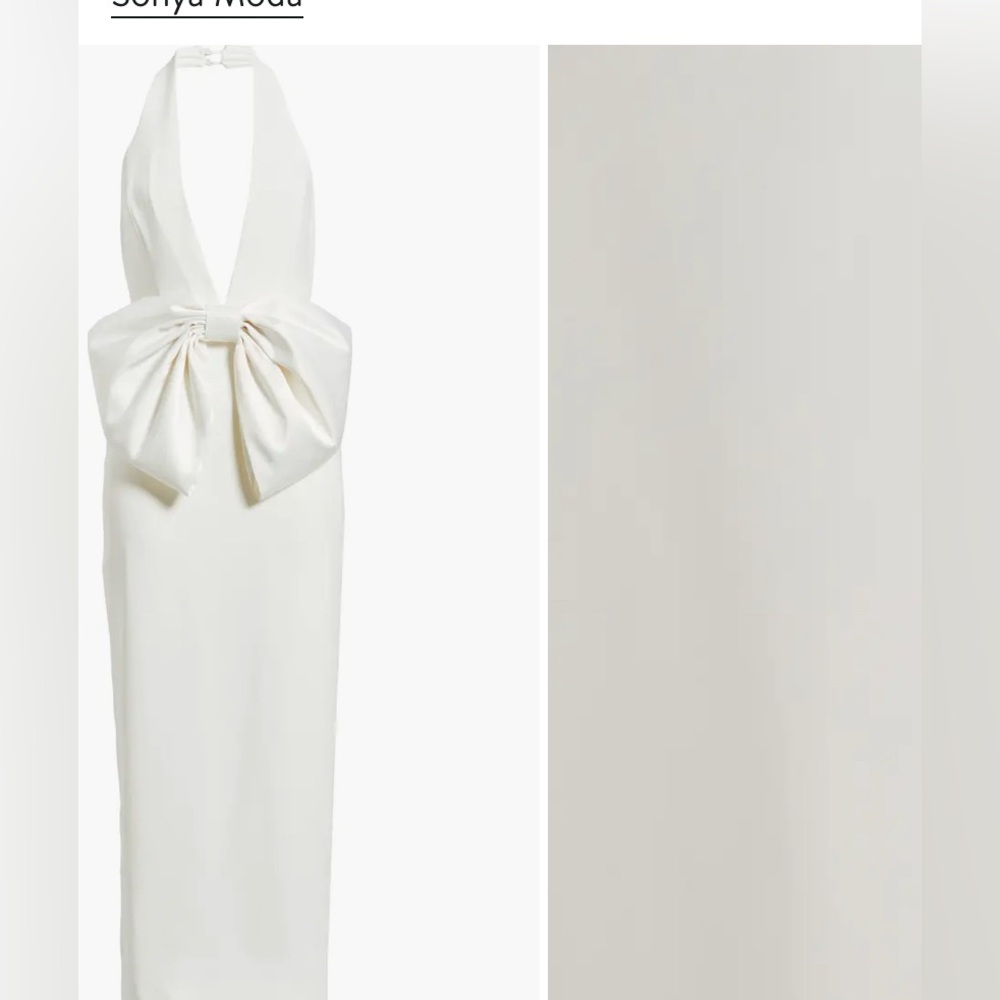 Elegant White Dress with Bow Detail